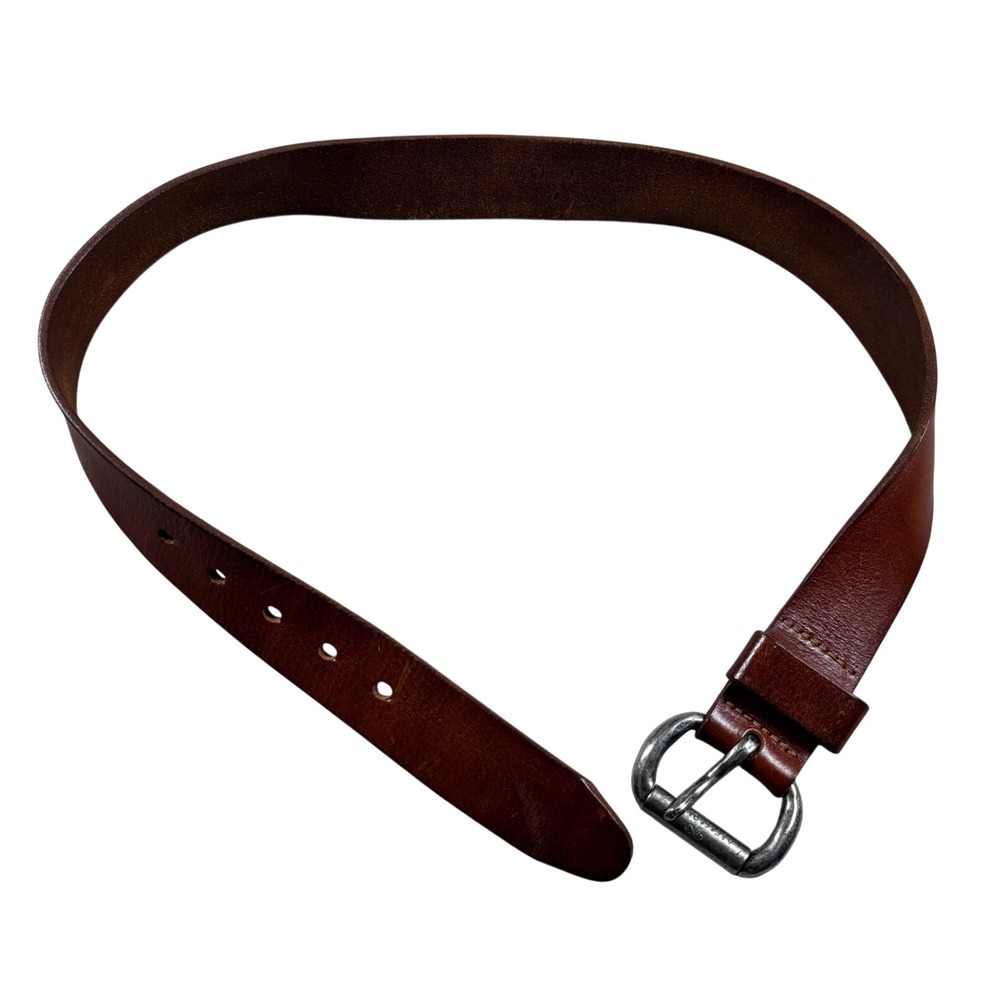 Vintage Abercrombie & Fitch Mens Brown Genuine Leather Belt Made in USA Size M